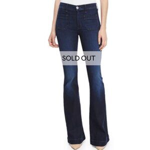 Hudson Taylor High-Rise Flare-Leg Jeans Rogue Waves Dark Blue Wide Leg Sailor